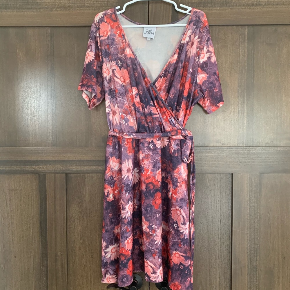 Floral Faux Wrap Dress